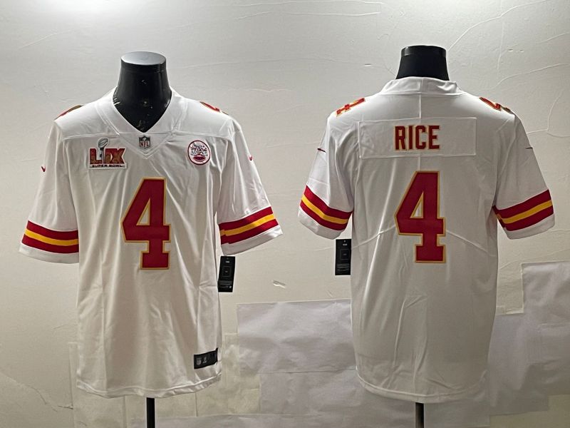 Men Kansas City Chiefs #4 Rice White Second generations 2025 Nike Limited NFL Jersey style 5->kansas city chiefs->NFL Jersey